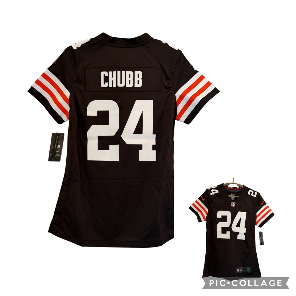 Nike NFL Cleveland Browns Nick Chubb 24 Jersey Womens Small Brown 67NW NEW